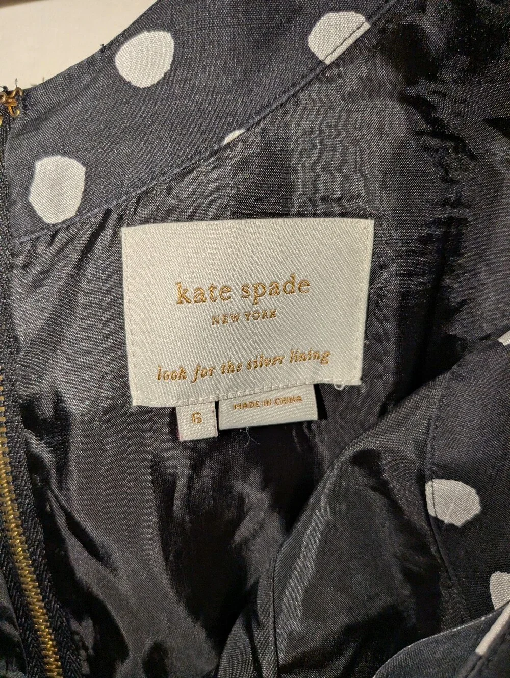 Kate Spade Classic Black & White Polka Dot Sleeveless Dress Size 6
